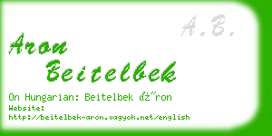 aron beitelbek business card